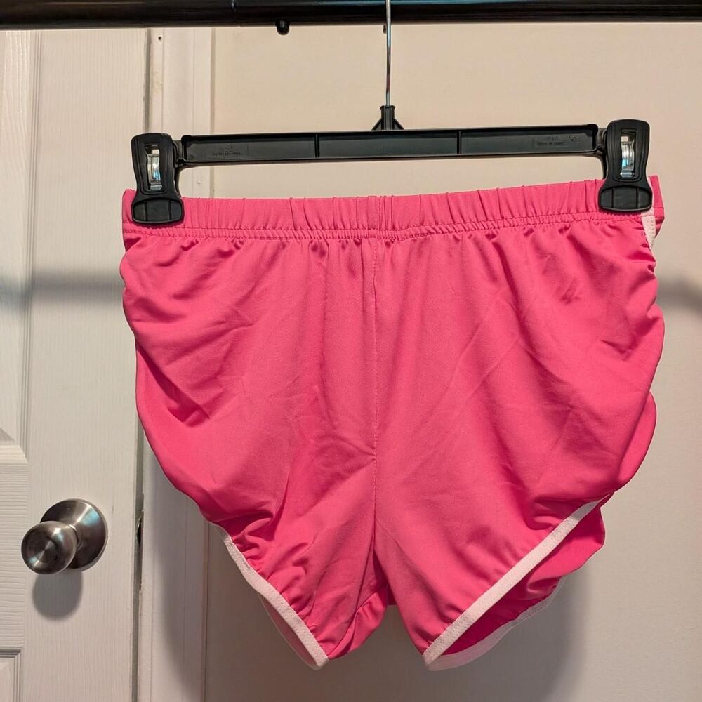 Pink and green 2 pack polyester & spandex shorts with white trim